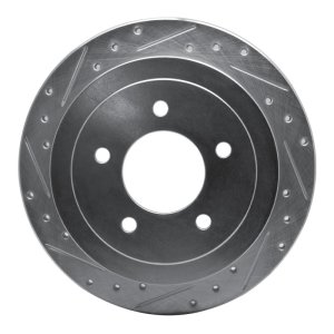 Ford Expedition Brake Rotor (1) - Rear Left - R1 Concepts - Drilled & Slotted - Silver - `97-`04